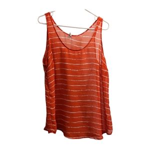 💥 Old Navy Orange & White Striped Sheer Tank XL